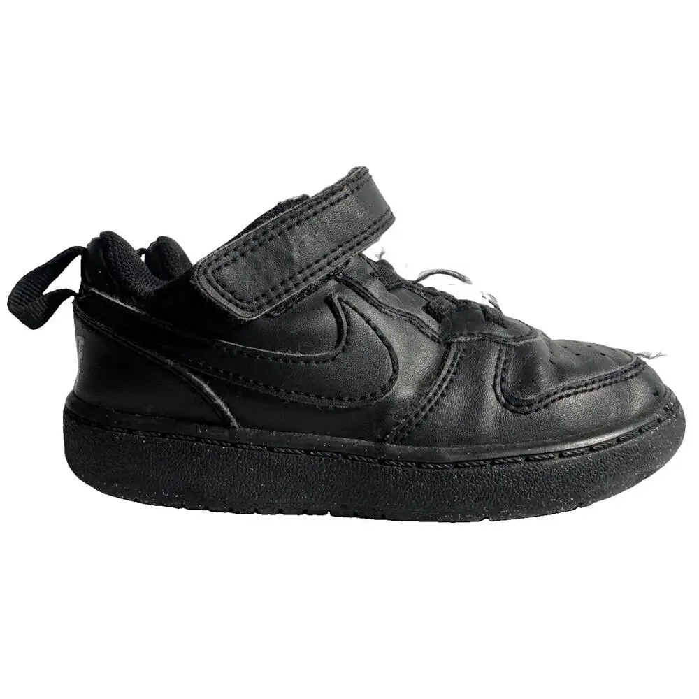 Nike Court Borough Low Recraft Toddler 9C Black Hook Loop Sneakers DV5458-002